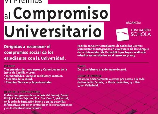 FALLADOS LOS PREMIOS AL COMPROMISO UNIVERSITARIO DE LA FUNDACIÓN SCHOLA